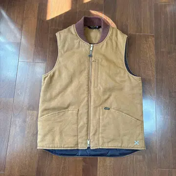 BLUCO 브라운 퀼팅 아메카지 워크 베스트