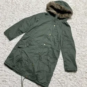 [ c6775 ] 지유 모즈 코트 퍼 카키 긴팔