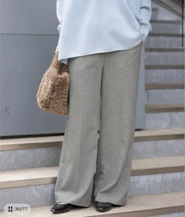 [IENA] 워셔블 트위드 이지 슬랙스 그레이B 34