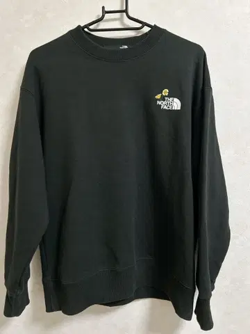 THE NORTH FACE 플라워 블랙 맨투맨 XS