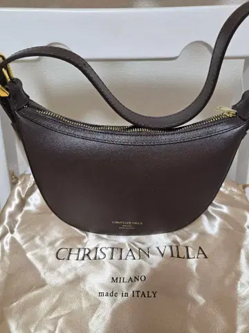 CHRISTIAN VILLA 다크 브라운 숄더백