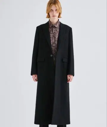 SHAREEF 싱글 롱 코트 블랙