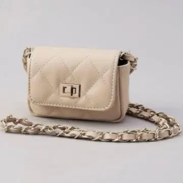 [ 새상품급 ] AULENTTI 가죽 퀼팅 미니 숄더백 베이지