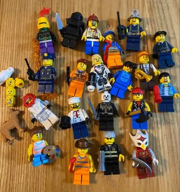 LEGO 정품 미니 피규어 20 전사 폴리스 화가 치마 마을 사람들