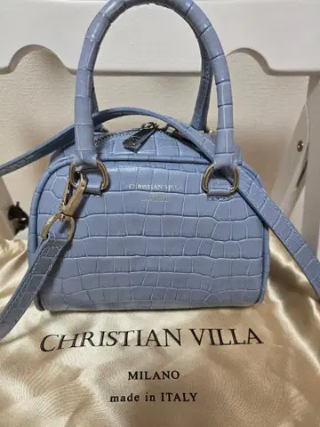 CHRISTIAN VILLA 라이트 블루 핸드백