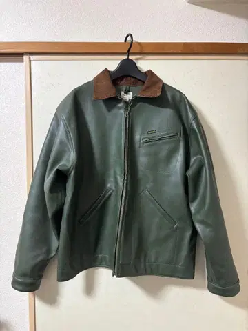 backers 가죽 자켓 올리브