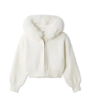 택 포함 미사용 새상품 snidel Sustainable 퍼 후드 니트