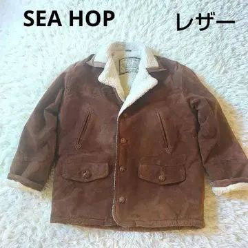 SEA HOP 시호프 보아 가죽 자켓 브라운