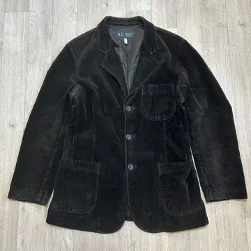 ARMANI JEANS 코듀로이 테일러드 자켓 블랙