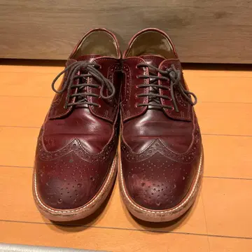 REGAL 버건디 윙팁 로퍼 천연 가죽 26.5 파티