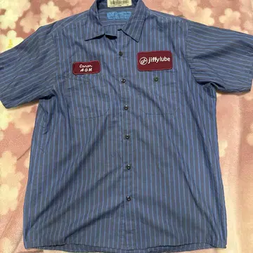 Jiffy Lube 스트라이프 워크 셔츠 L 사이즈
