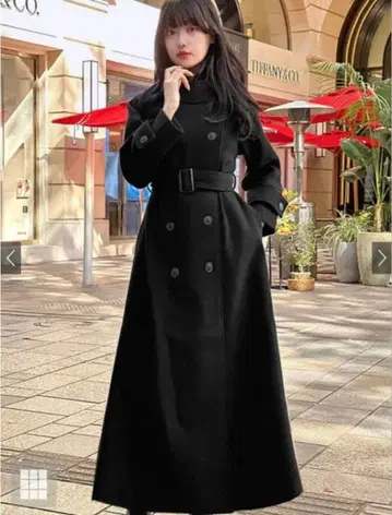 GRL 옷깃 3Way 벨트 포함 페이크 울 트렌치코트