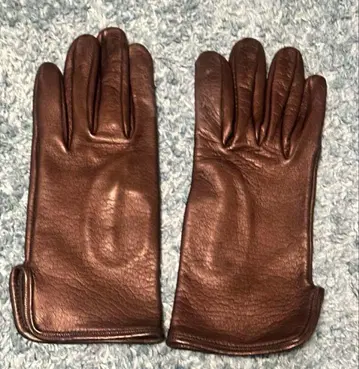 부드러운 라무 가죽 다크 브라운 장갑 플리스 안감