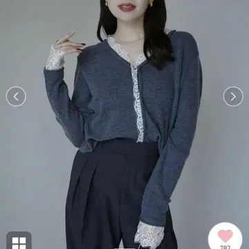 anuans 아이래쉬 레이스트리밍 니트 가디건