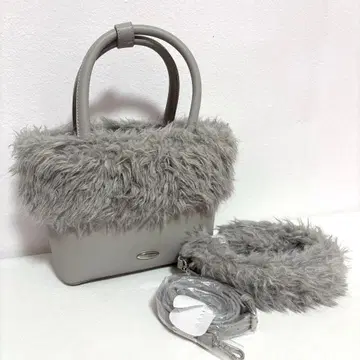 미사용 릴리 브라운 그레이 퍼 핸드백 숄더백