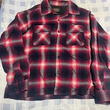 좋은 배색 Pendleton 오픈 카라 체크 셔츠 M