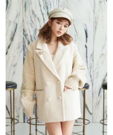 다리치 암 니트 멜톤 코트