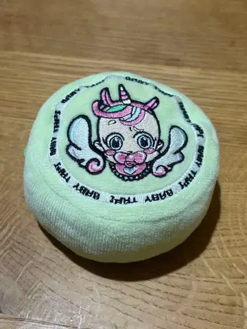 베비타피 캐릭터 자수 원형 쿠션 파우치 라이트 그린