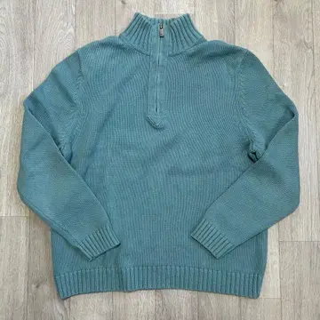 Eddie Bauer 짧은 기장 하프 지퍼 니트 스웨터 코튼