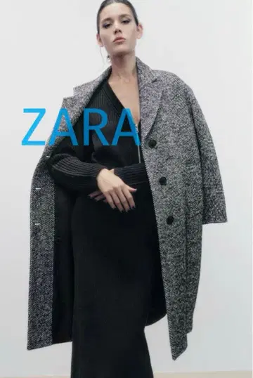 새상품급 ZARA 오버 사이즈 코트 블랙 화이트