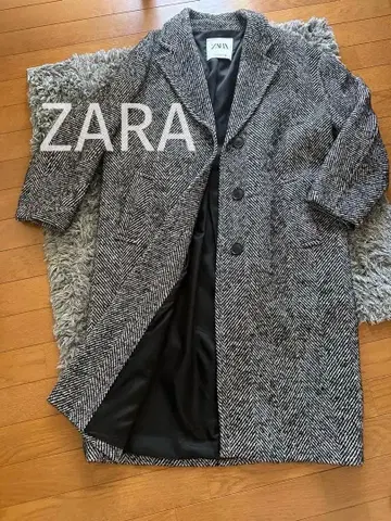 새상품급 ZARA 오버 사이즈 코트 블랙 화이트