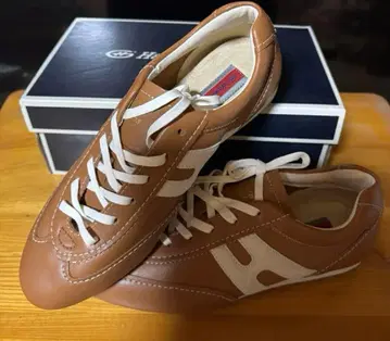 Hawkins 스포츠 스니커즈 브라운 가죽 여성용 23.5/24.0