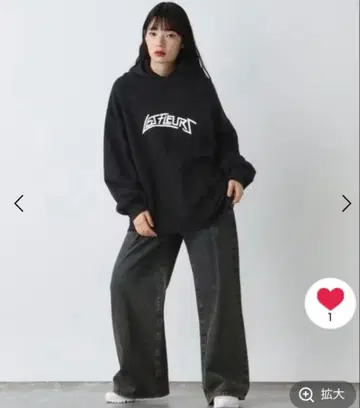 JEANASiS 어레인지 로고 후드 맨투맨