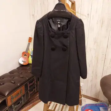 미사용 Ambient 블랙 더블 버튼 코트 M