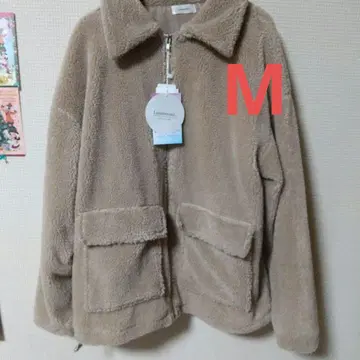 시마무라 omi Laumeomi.. 보아 지퍼 자켓 베이지 M