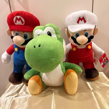 슈퍼 마리오 특대형 마리오 앉은 요시 파이어 봉제 인형