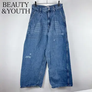 beauty&youth 데님 페인터 팬츠 M 와이드 실루엣 코발트