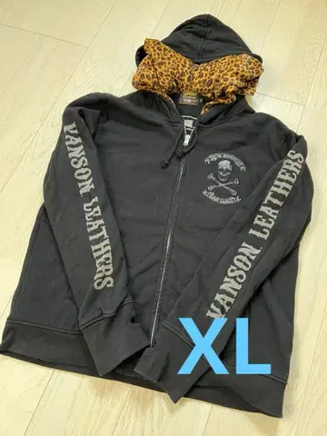 Vanson 반손 후드티 집업 블랙 XL 스컬