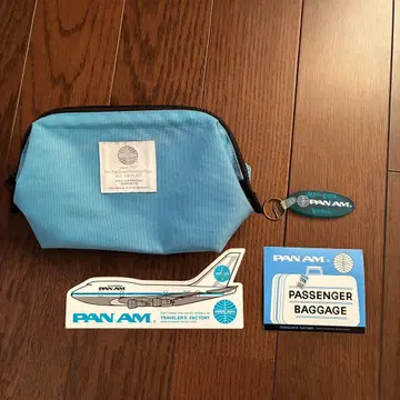 PANAM 팬 아메리칸 에어웨이즈 파우치 키링 스티커 4개