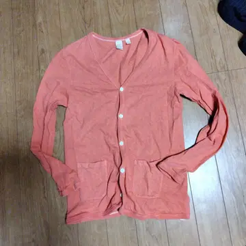 Barns 버튼 가디건 L 빨간색 고양이 눈 버튼 일본제