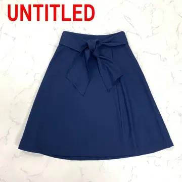 A5518 언타이틀 롱 스커트 울 플레어 리본 네이비 1