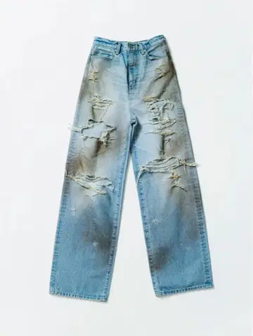 아노짱 HELL BLAU (헬브라우) 데미지 데님 팬츠