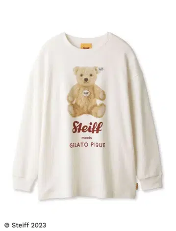 젤라또피케 슈타이프 원포인트 롱T셔츠 화이트