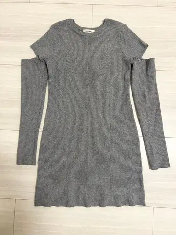 COCO DEAL 암워머 미니 리브 니트 원피스