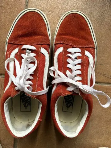 Vans 오렌지 스웨이드 스니커즈