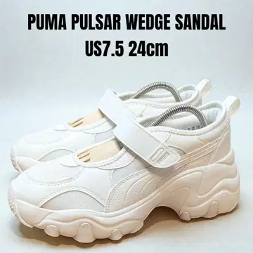 미사용에 가까운 PUMA 푸마 팔서 웨지 샌들 24cm 화이트