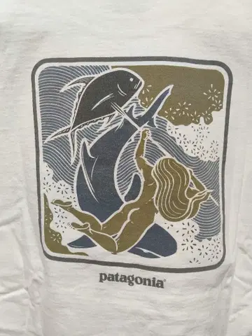 파타고니아 빈티지 T셔츠 90년대 블랙택 에크루 T셔츠 S