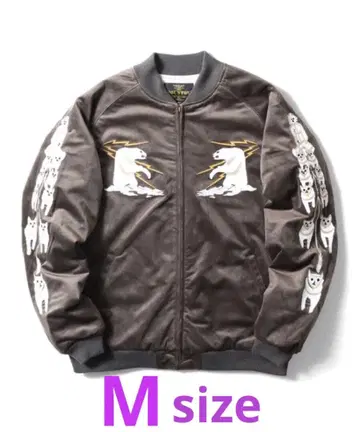 HOUSTON 벨벳 스카잔 ALASKA 패턴 수베니어 자켓 M