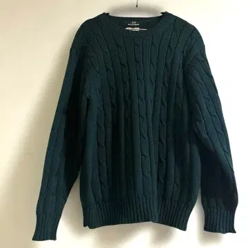 MITSUMINE 다크 그린 케이블 니트 L 사이즈 양호, 인기 상품