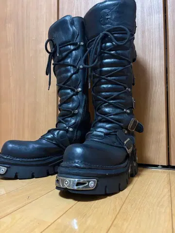 NEW ROCK 통굽 레이스업 부츠 44