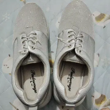 실버 글리터 레이스업 슈즈 사이즈 L