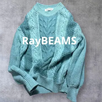 레이빔즈 미사용급 예쁜 색상 바이컬러 케이블 절개 풀오버 넉넉한 사이즈