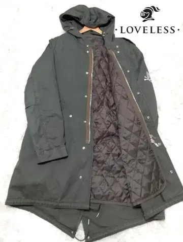 LOVELLESS 후드 부착 그레이 모즈 코트