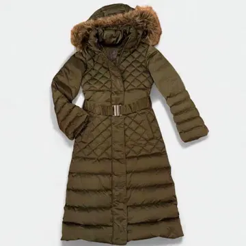 GUESS 올리브 그린 롱 다운 자켓