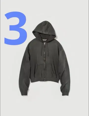 새상품 25AW AURALEE 제품 염색 지퍼 후드티 3 잉크 블랙