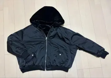 ZARA 리버서블 인조 모피 MA-1 블랙